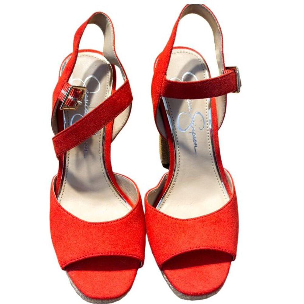 Jessica Simpson Tangerine Platform Sandals Size 7 | Chunky Summer Dress Heels